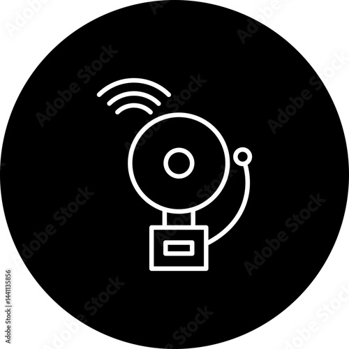 Smart Alarm  Vector Black Circle Icon Design