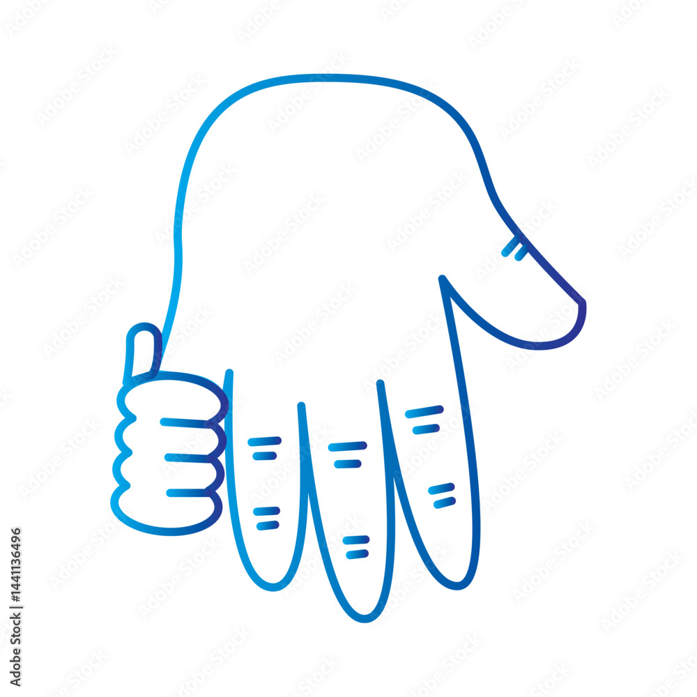Obraz premium Thumbs up hand gesture outline. Vector