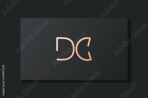 Abstract luxury initial letter DC logo.
