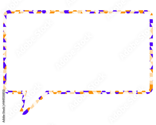 ステンドグラス風吹き出し　三角形模様　四角形