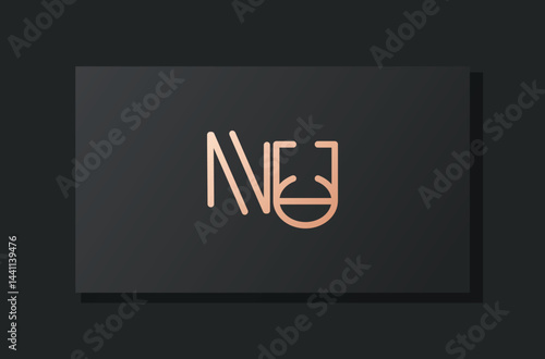 Abstract luxury initial letter NU logo.