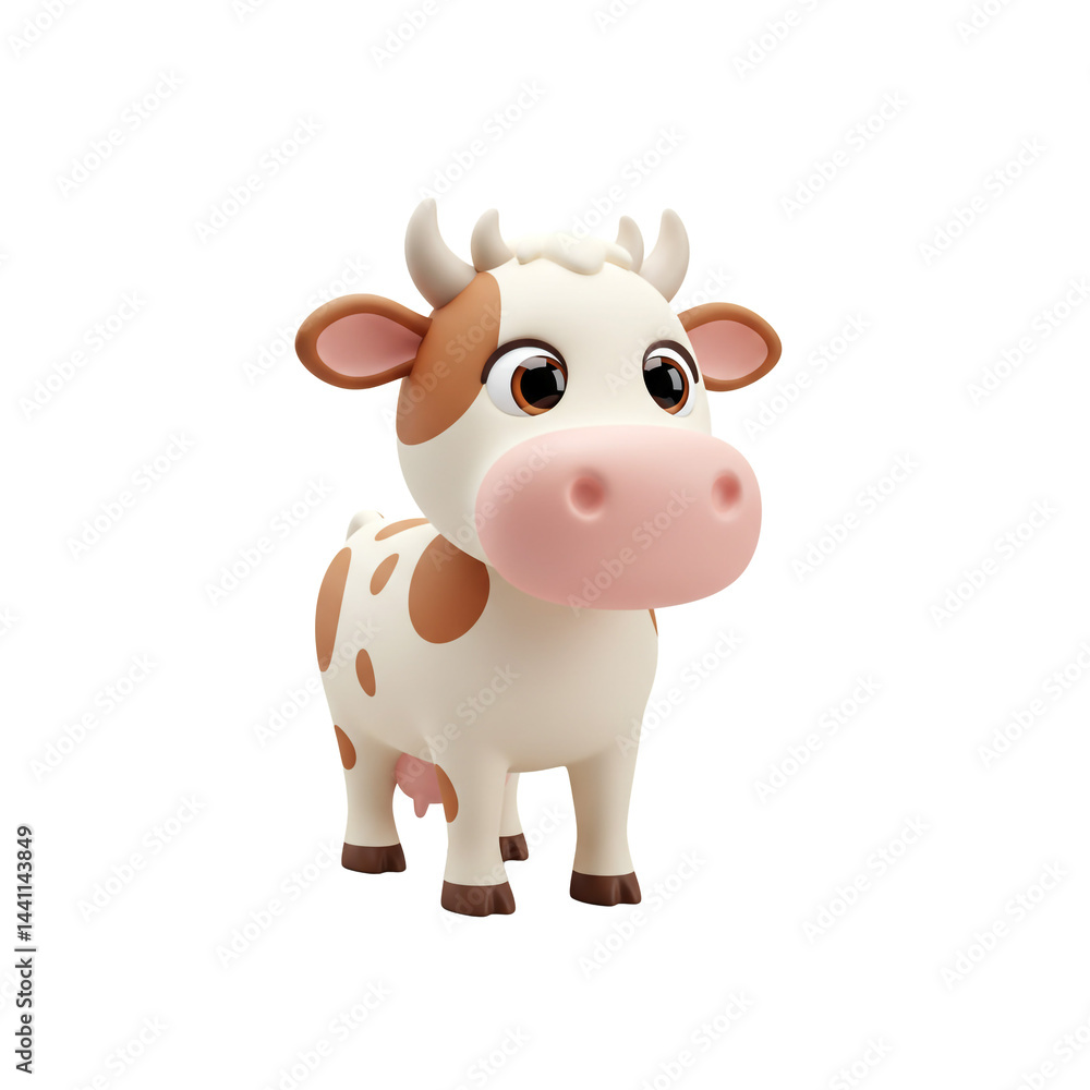 Cute 3D Cartoon Cow Standing Cute 3D Cartoon Cow Standing