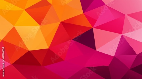 Obraz na płótnie Abstract geometric polygonal background in vibrant colors w salonie
