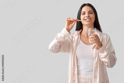 Beautiful woman in pajamas ...