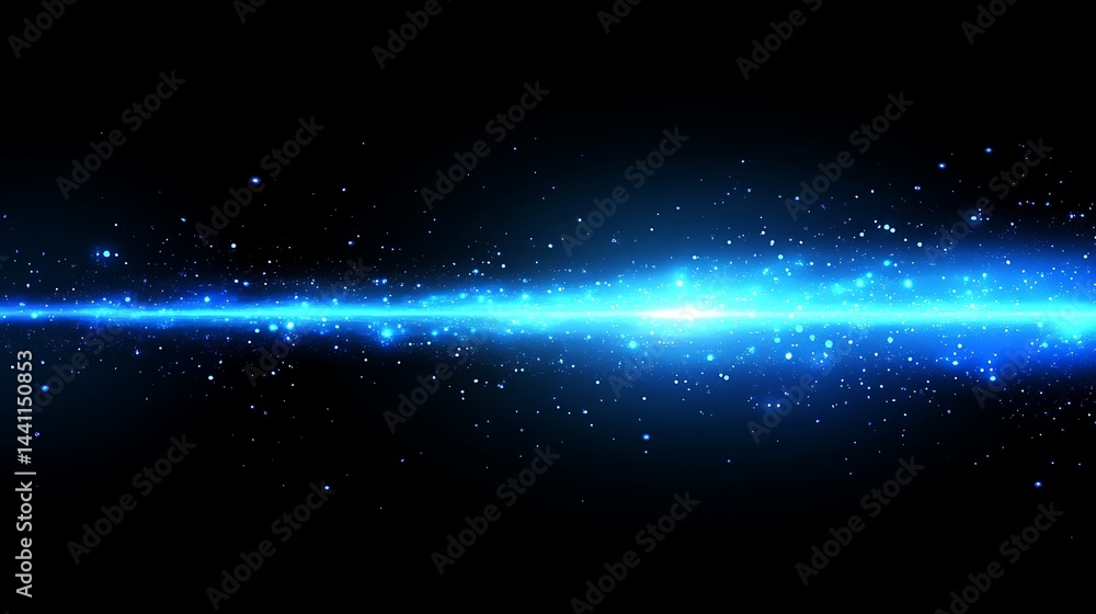 Obraz premium Abstract Blue Waves with Sparkling Particles