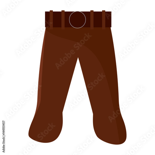 Dark brown warrior pants. Vector