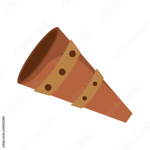 Old battle horn icon. Vector