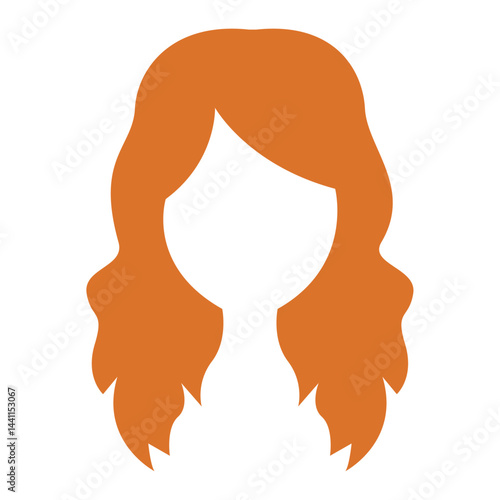 Curly medium hairstyle icon. Vector