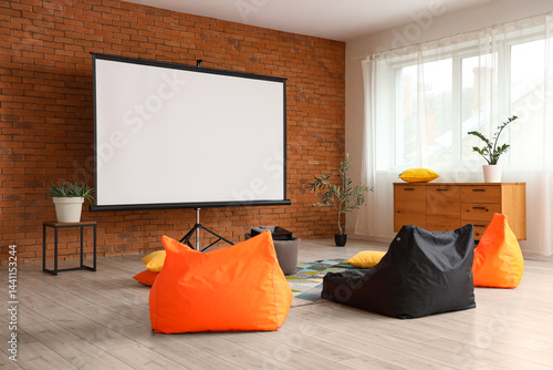 Interior of room with beanb...