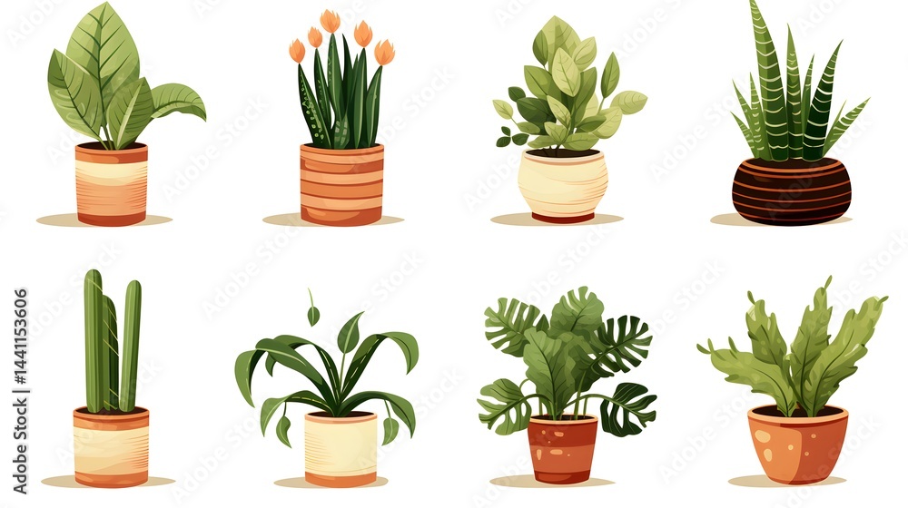 Professional Set of Potted Plants for Indoor Spaces and Home Decor Professional Set of Potted Plants for Indoor Spaces and Home Decor