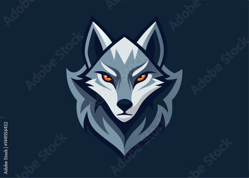 Stoic Gaze of a Wolf: An arresting illustration of a wolf's head, its intense eyes piercing the viewer, emanating strength and untamed spirit.
