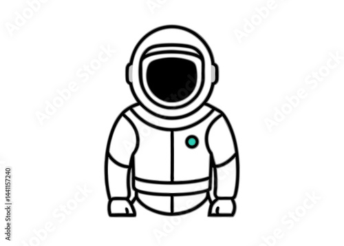 Wallpaper Mural Astronaut Icon: A minimalist and stylized icon of an astronaut, featuring bold outlines, a white spacesuit, a black visor, and a turquoise accent. Torontodigital.ca
