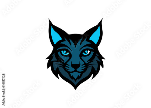 Mystical Lynx: A captivating illustration of a majestic lynx, its piercing blue eyes reflecting an air of mystery and power. The portrait exudes a sense of untamed elegance and enigmatic allure.