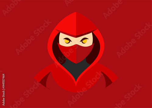 The Crimson Sentinel: A stylized depiction of a mysterious figure cloaked in crimson, exuding an aura of stealth and enigmatic power, perfect for conveying themes of secrecy and vigilante justice.