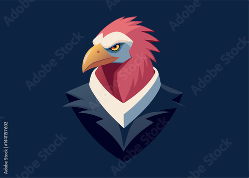 Business Eagle: A bold graphic of an eagle depicted in a business suit, conveying confidence and strategy.
