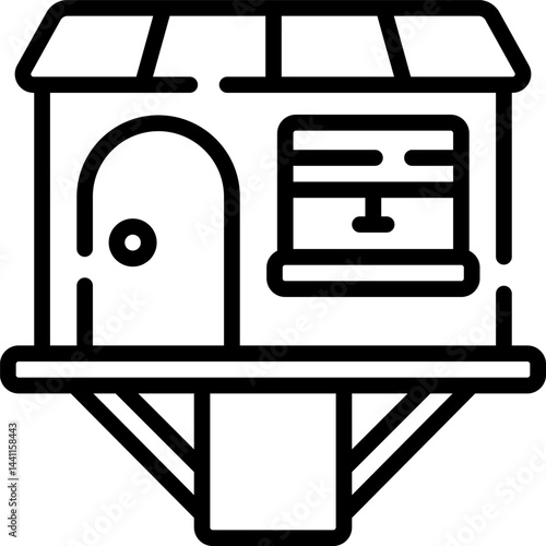 tree house illustration on a white background     