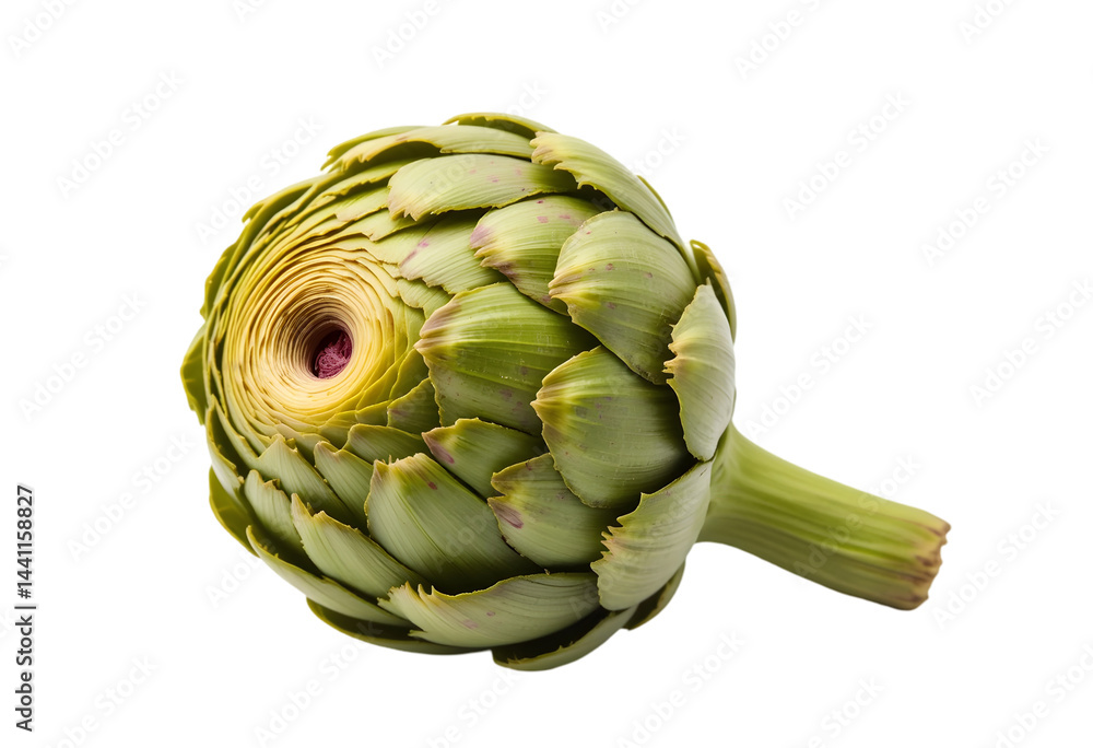 Fototapeta premium Artichoke isolated on transparent background,Single Fresh Artichoke Isolated on White for Healthy Eating Concepts: Gourmet Vegetable Imagery: Artichoke, Isolated, White, Fresh, Healthy, Eating, Veget 