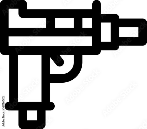 uzi illustration on a white background    