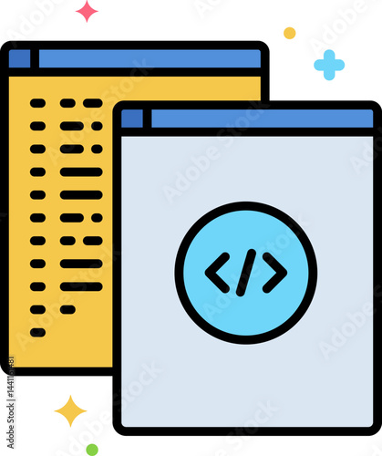 web programming illustration on a white background     
