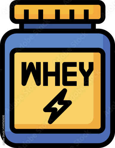 whey protein illustration on a white background     
