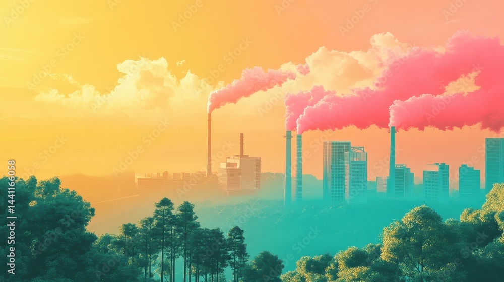Fototapeta premium The role of carbon capture in achieving carbon neutrality and reducing emissions.