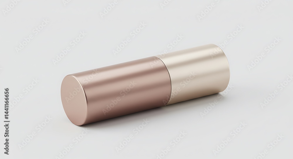 Elegant Rose Gold and Beige Cylindrical Container Elegant Rose Gold and Beige Cylindrical Container
