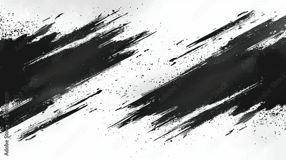 Black paint streaks on white canvas background texture Black paint streaks on white canvas background texture
