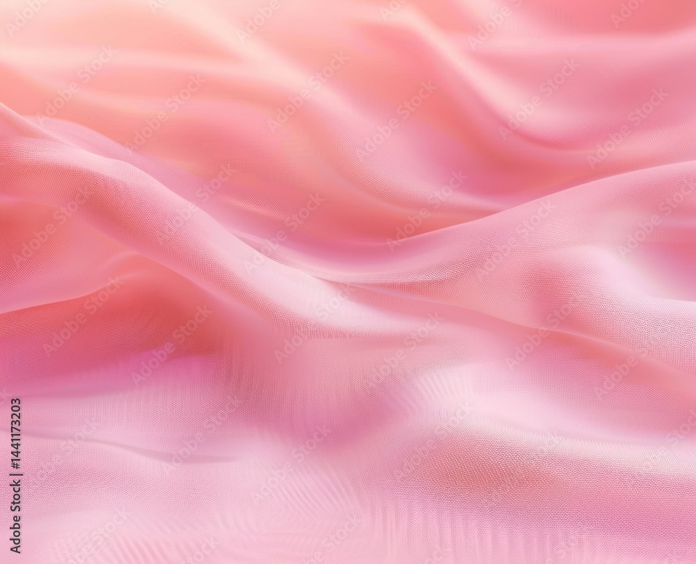 Soft flowing pink fabric with gentle folds and smooth texture creating a calming and delicate atmosphere Soft flowing pink fabric with gentle folds and smooth texture creating a calming and delicate atmosphere