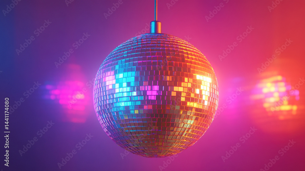 Obraz premium colorful circle disco party lights background, glow 18