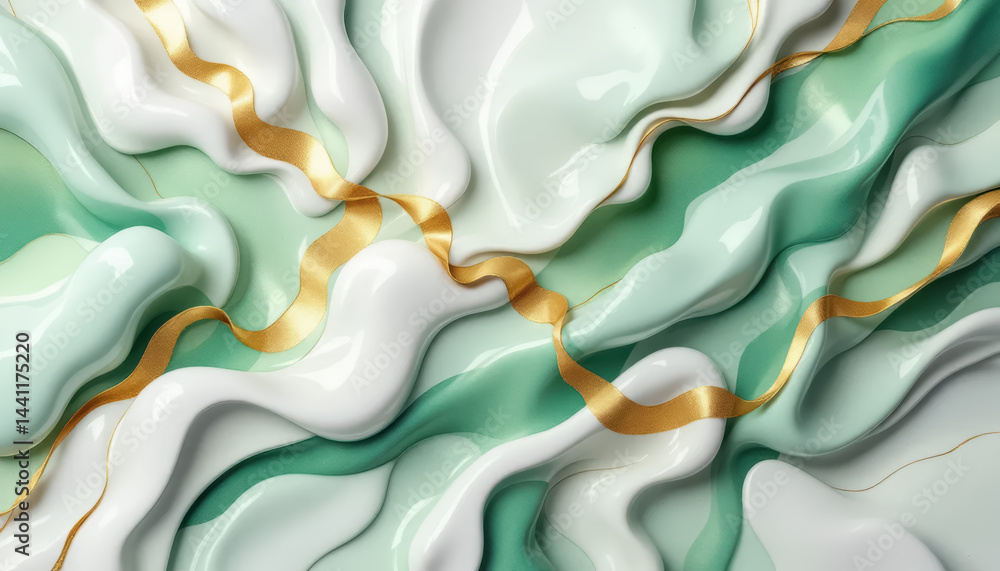 Abstract composition featuring smooth, organic shapes