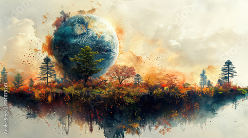 Obraz na płótnie World environment and earth day concept w salonie