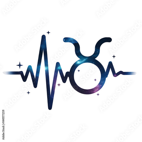Taurus Zodiac Heartbeat: Cosmic Design and Celestial Art in Abstract Astrology Theme