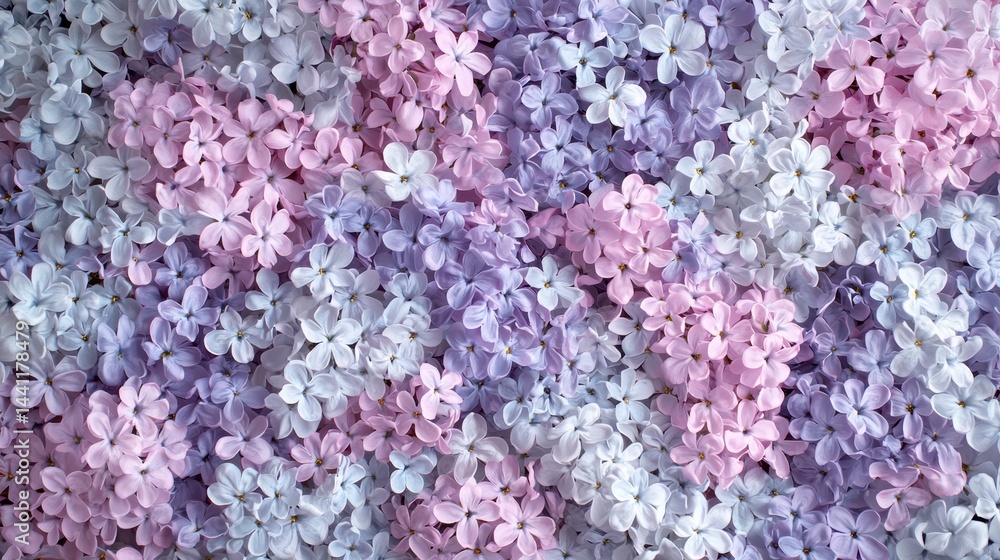Fototapeta premium Pastel Lilac Flower Background Beautiful Spring Floral Texture