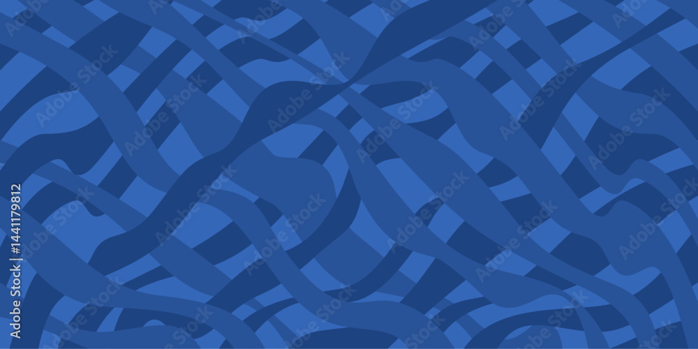 Obraz premium Niebieskie tło w nieregularne abstrakcyjne paski. Minimalistyczne graficzne tło do projektów.
