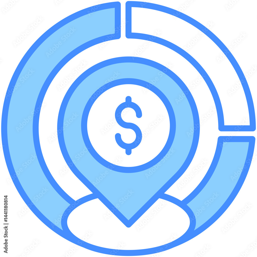 Fototapeta premium Market Positioning Icon