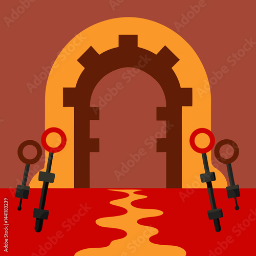 A golden key resting on a cloud, symbolizing access to the kingdom of heaven.