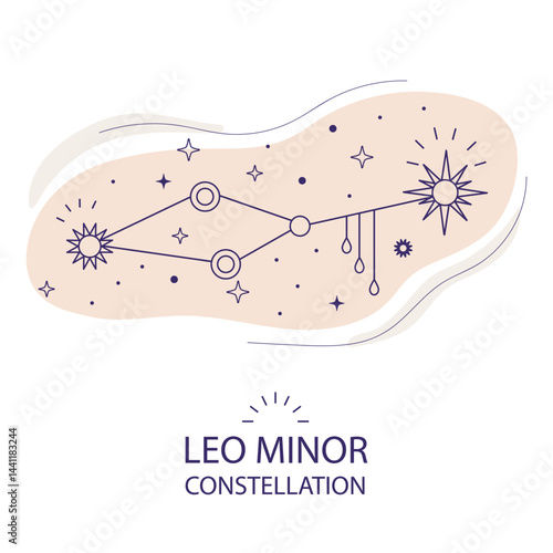 Leo Minor star constellation vector illustration