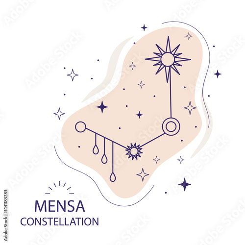 Star constellation Mensa vector illustration