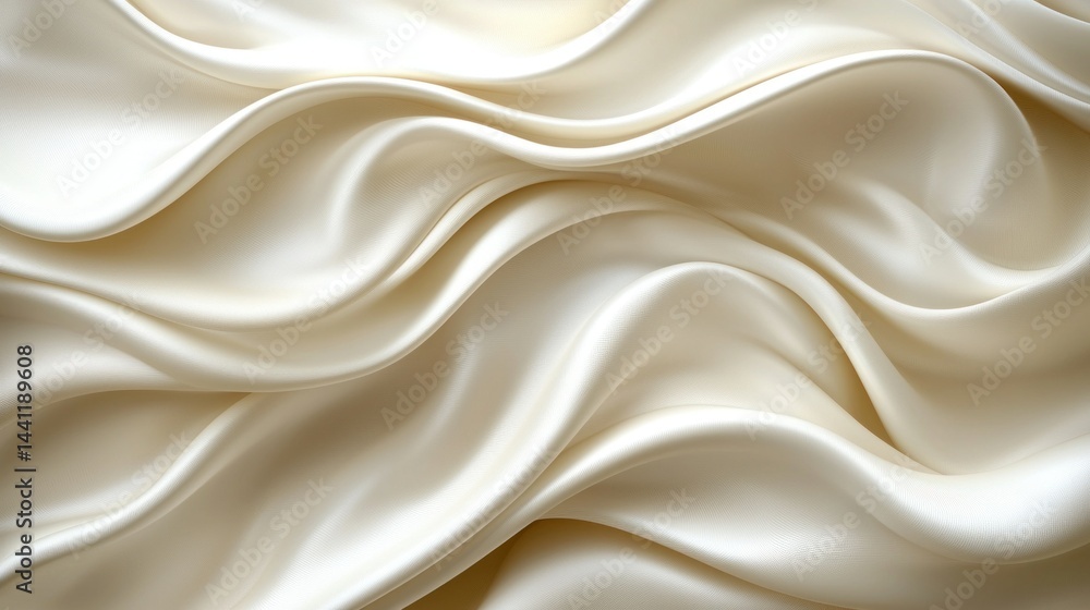 Fototapeta premium Creamy, flowing fabric drapes beautifully