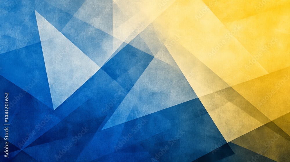 Abstract Geometric Shapes in Blue and Yellow Abstract Geometric Shapes in Blue and Yellow