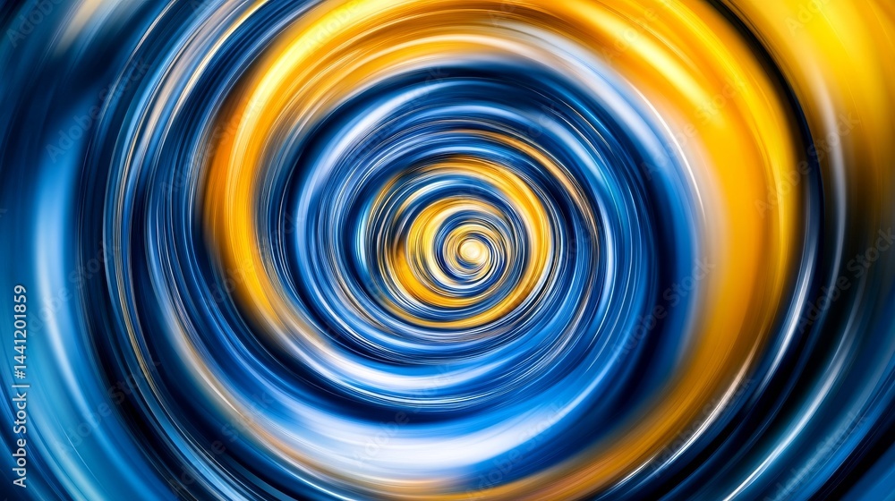 Obraz premium Abstract Blue and Yellow Swirl Graphic Design