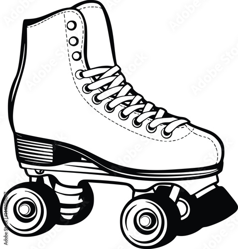 Wallpaper Mural Black and white bold vector of a roller skate, isolated on white background. Torontodigital.ca