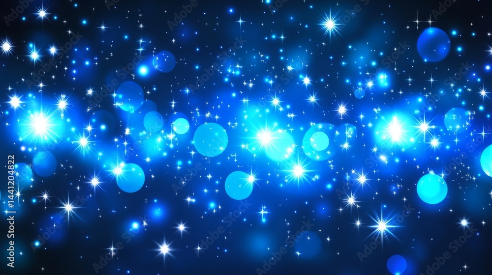 Obraz premium Stunning Blue Night Sky Bokeh Background