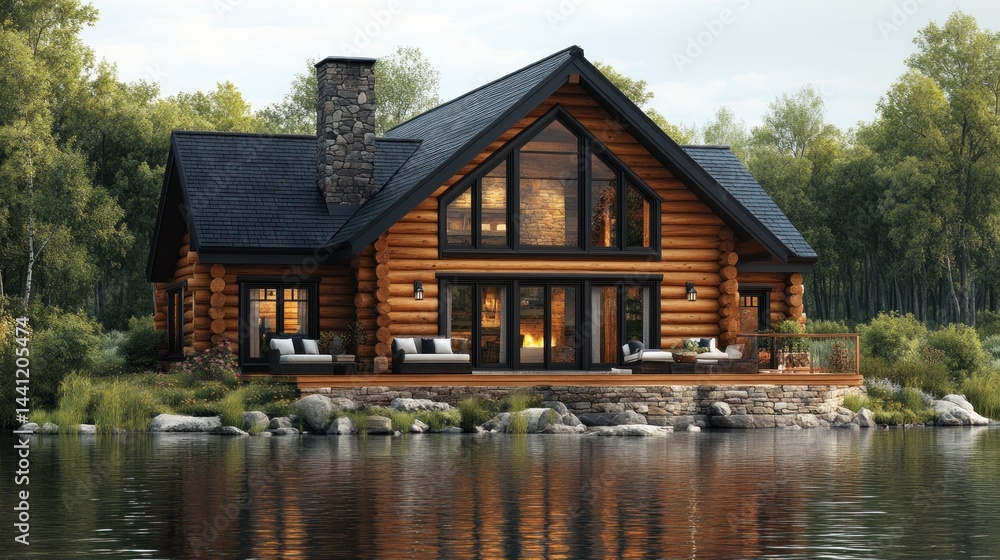 Luxury Log Cabin Lakeside Retreat: A Serene Escape in Nature's Embrace Luxury Log Cabin Lakeside Retreat: A Serene Escape in Nature's Embrace