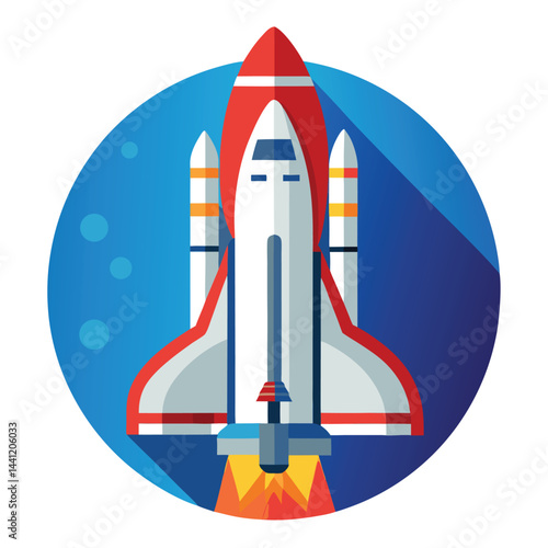 Space shuttle icon isolated on white background