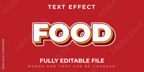Food Simple Text Effect With Maroon Background