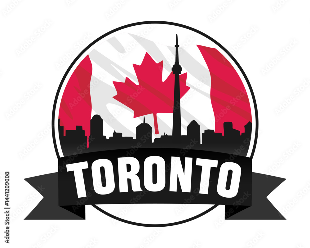 toronto canada with building silhouette toronto canada with building silhouette