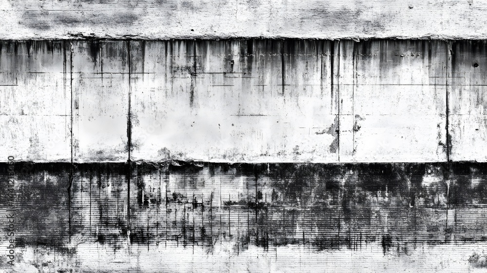 Obraz premium Gray textured concrete wall surface with horizontal lines.