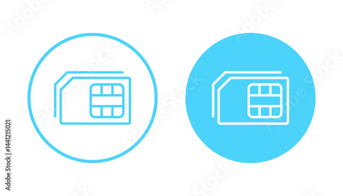 Sim card icon vector. dual sim card sign and symbol