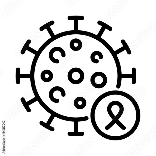 cancer outline icon. tumor black line illustration.